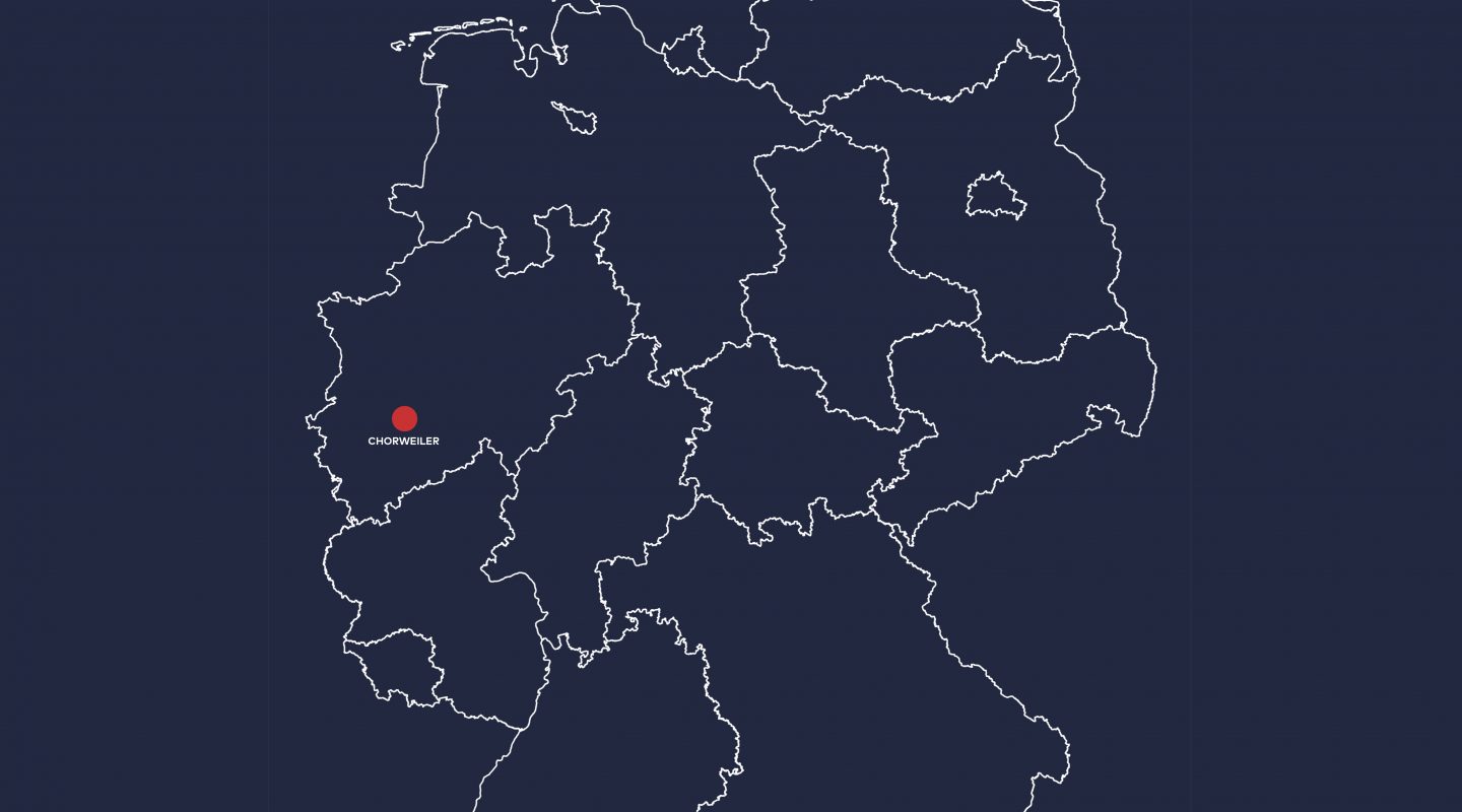 Deutschlandkarte mit markiertem Standort Chorweiler