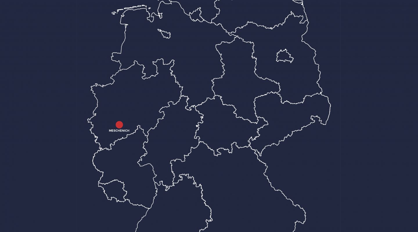 Deutschlandkarte mit markiertem Standort Meschenich